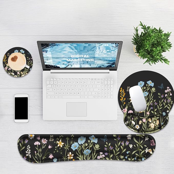 Ergonomic Mouse Pad with Wrist Rest and Keyboard Wrist Rest, Memory Foam Wrist - Image 6