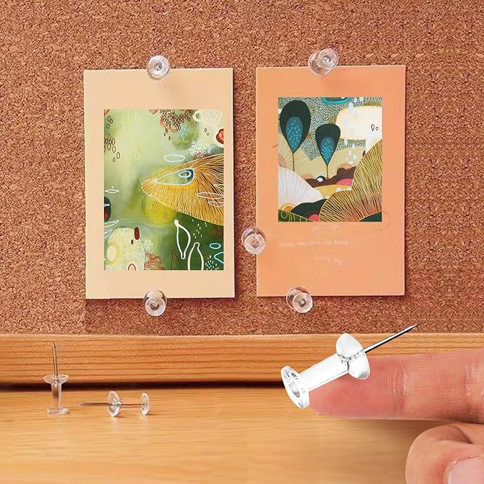 DEEINN Clear Plastic Head Push Pins, Steel Point Tacks - Image 6
