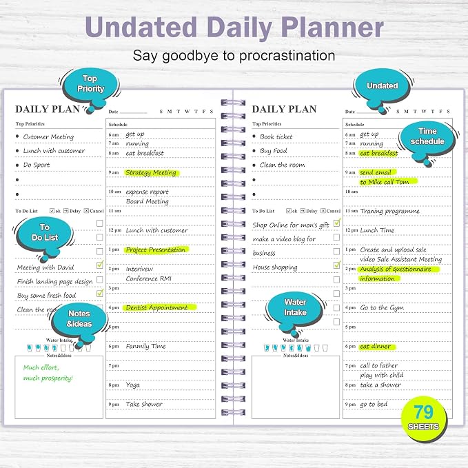 Asten Daily Planner Notebook, Undated To Do List - Image 2