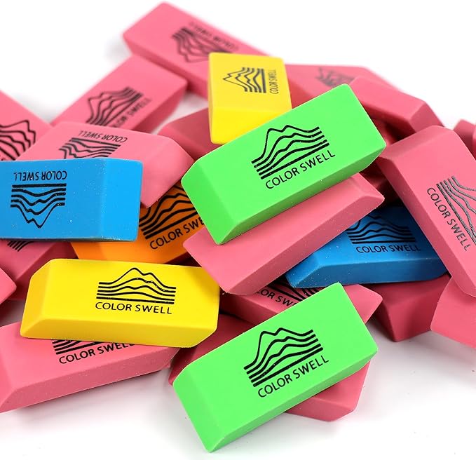 Color Swell Bulk Pink Erasers - 108 Pack of Neon and Pink Erasers - Perfect for Offices, Classroom, Kids, Students, Families, and Donations-DeskLoop Office