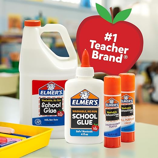 Elmer's Disappearing Purple School Glue Sticks Washable 7 Grams 60 Count-DeskLoop Office