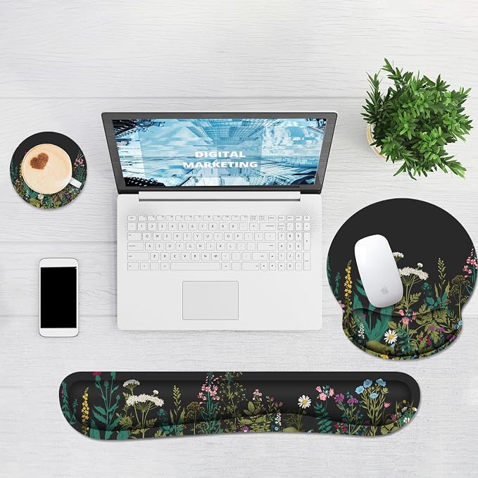 Ergonomic Mouse Pad with Wrist Rest and Keyboard Wrist Rest, Memory Foam Wrist - Image 6