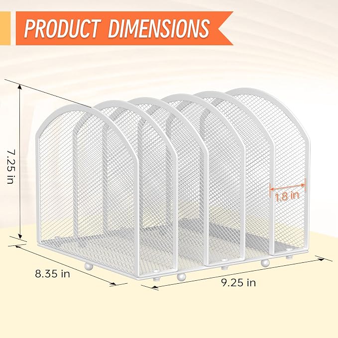 MINDEPOT Desk File Organizer 5 Sections Desktop Organizer File Sorter Office - Image 2