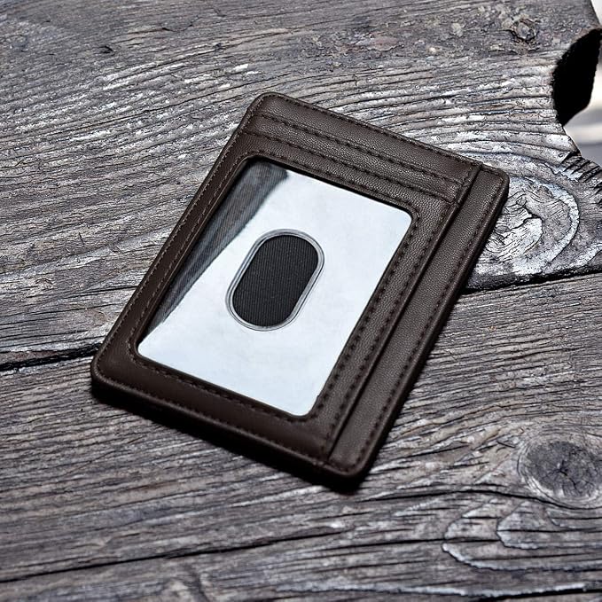 Buffway Slim Minimalist Front Pocket RFID Blocking Leather Wallets - Image 2