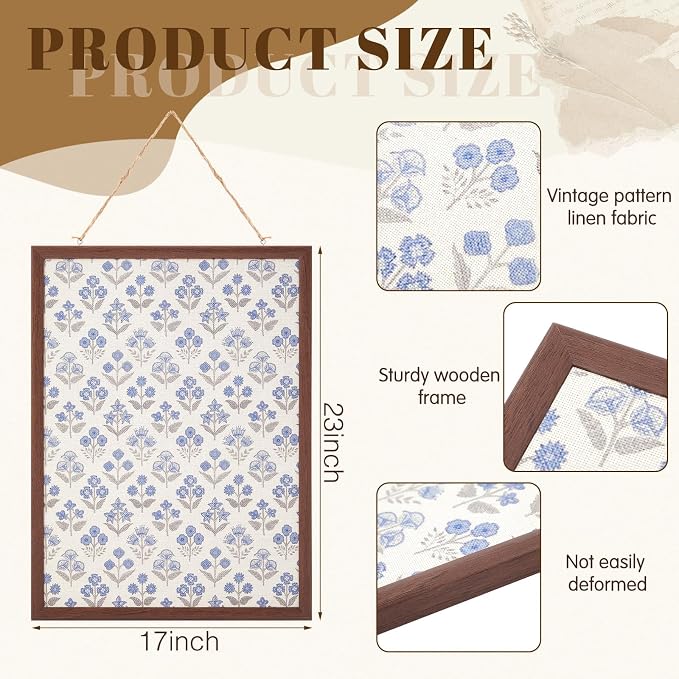 Leinuosen 17" x 23" Linen Cork Board - Image 2