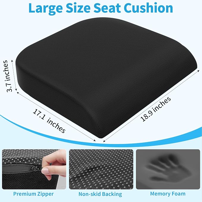 TranquilRelax 2XL Seat Cushion, Memory Foam Cushion - Image 3