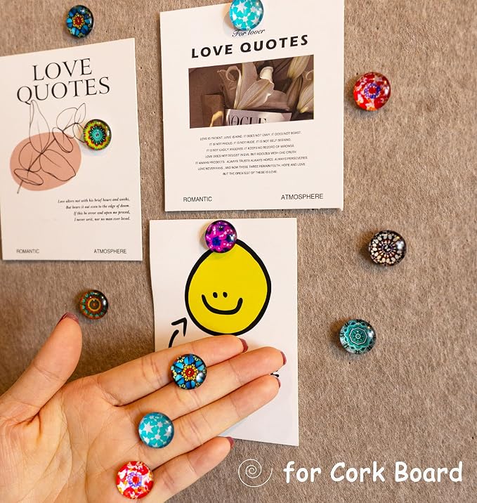 Push Pins, Thumb Tacks for Bulletin Board, Glass Decorative Pins and Tacks - Image 6