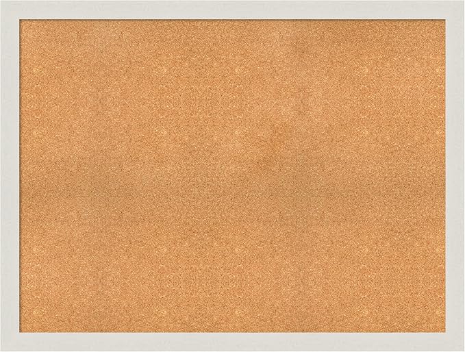 Amanti Art Natural Cork Board for Wall, 37x49 Vision Board with White Frame, Oversize Corkboard Office Decor for Home Organization, Country Rustic Corkboard Pinboard to Display Items for Home-DeskLoop Office