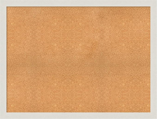 Amanti Art Natural Cork Board for Wall, 37x49 Vision Board with White Frame, Oversize Corkboard Office Decor for Home Organization, Country Rustic Corkboard Pinboard to Display Items for Home-DeskLoop Office