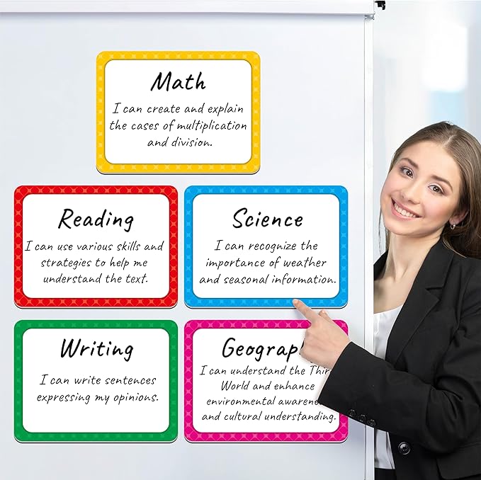 5 PCS Large Magnetic Labels, 5 Colors Reusable Dry Erase Blank Magnets Write & by SpriteGru