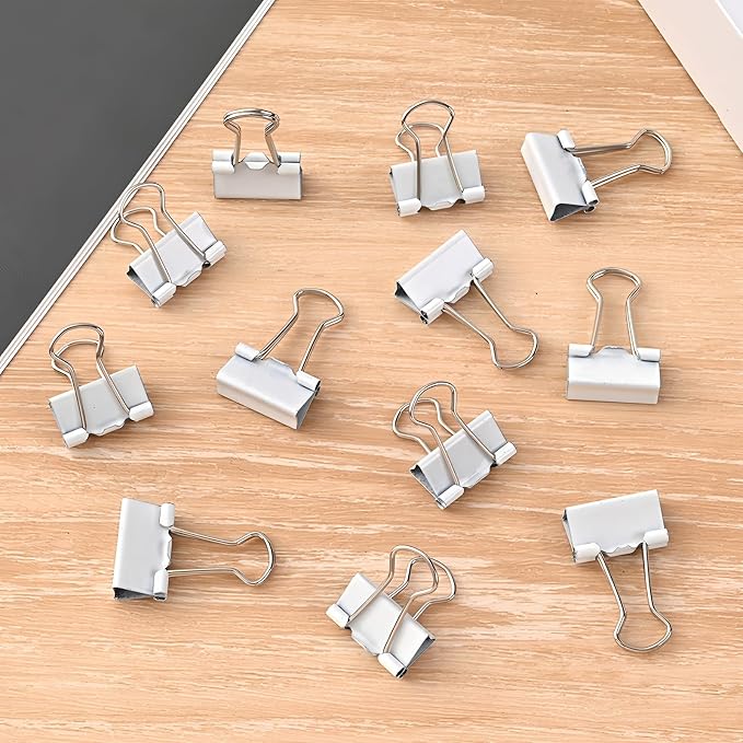 50 Pack Small White Binder Clips 3/4 Inch, Colored Little Paper Clamps - Image 5