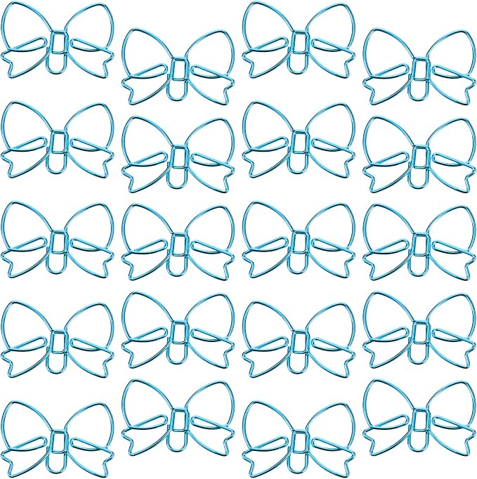 100PCS Blue Paper Clips, Ymapinc Metal Bow Paper Clips, Cute Paperclips by Unknown