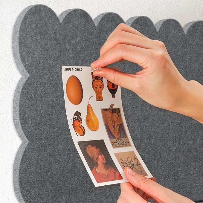 Lightomorrow Scalloped Bulletin Board, 24 x 18 Inches Felt Pin Board - Image 4