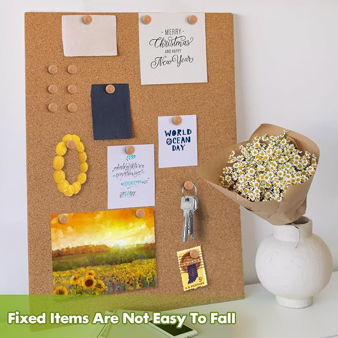 120Pcs Coffee Ball Wood Push Pins, Decorative Bulletin Board Pins, Cute - Image 5