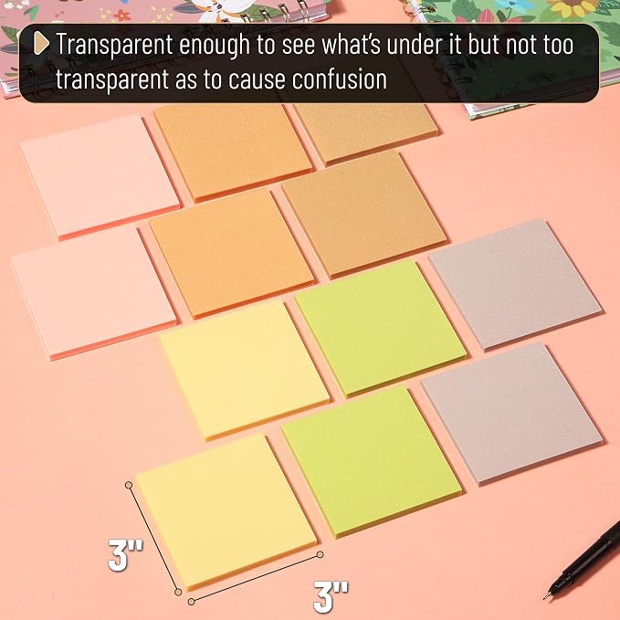 Mr. Pen- Transparent Glitter Sticky Notes, 12 Pads, 600 Sheets | Glitter - Image 3