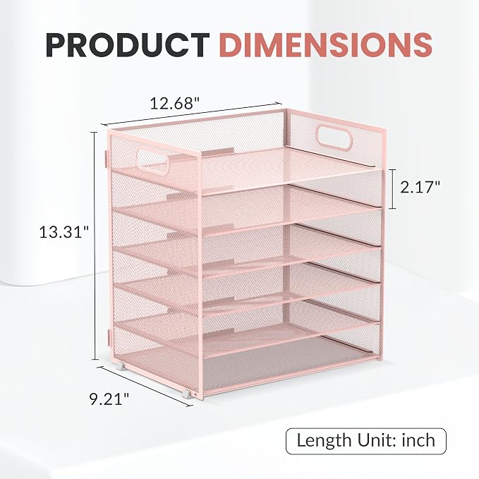 Daltack 6 Tier Paper Organizer for Desk, Paper Letter Tray Organizer for Desks - Image 3
