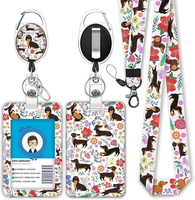 Cute Dachshund Badge Reels Retractable by Giancomics