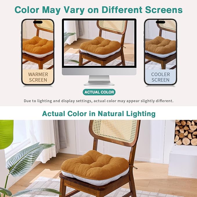 BETU Chair Cushions for Dining Chairs Set of 4, Thick Kitchen Table Chair Pads - Image 5