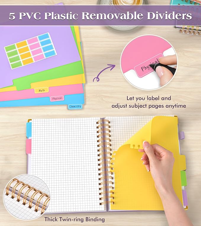 5 Subject Graph Paper Notebook - Image 3