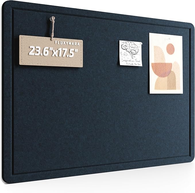 Fluxynara Bulletin Board, 23.6" x 17.5" Cork Board Alternative by FLUXYNARA