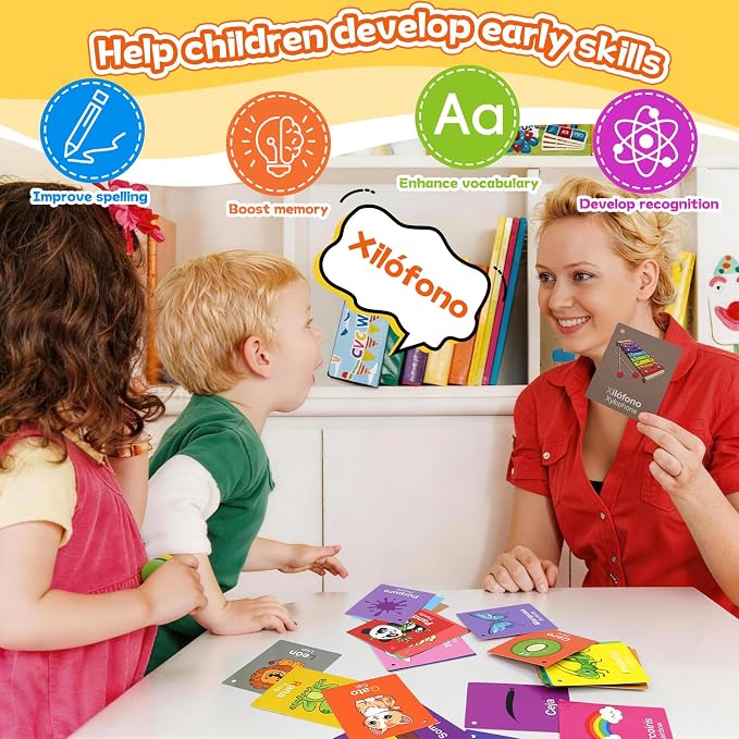 Toddler Spanish Learning Flash Cards, Sight Words, Learn Spanish - Image 5