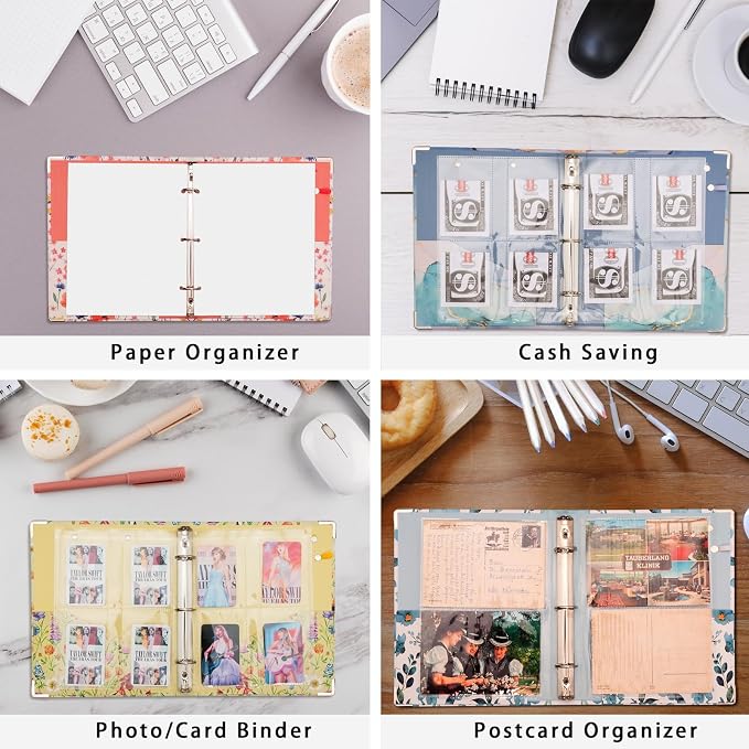 Mini Binder Organizer for 5.5" x 8.5" Paper ，1 Inch 3 Ring Binder - Image 5