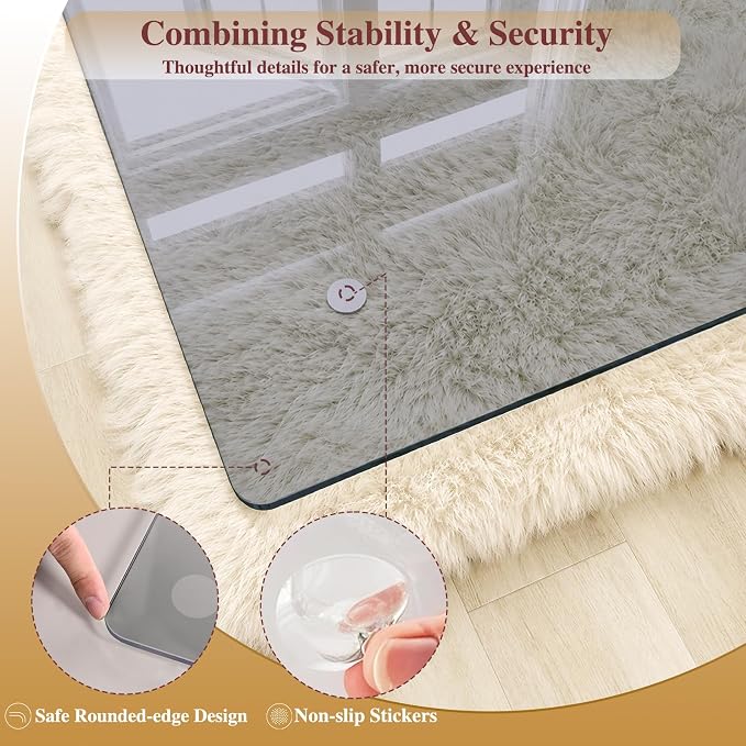 Tempered Glass Office Chair Mat, Scratch Resistant, Rounded Corners & Polished - Image 5
