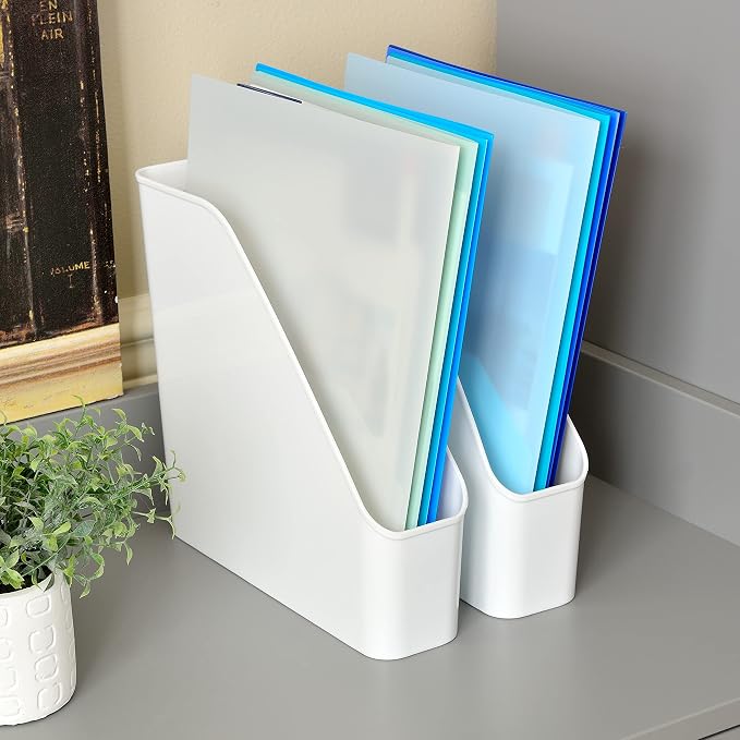 Youngever 3 Pack File Folder Bin Storage, Plastic File Folder Bin Organizer - Image 3