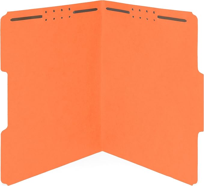 50 Orange Folders with Prongs, Law Client Files by BlueSummitSupplies