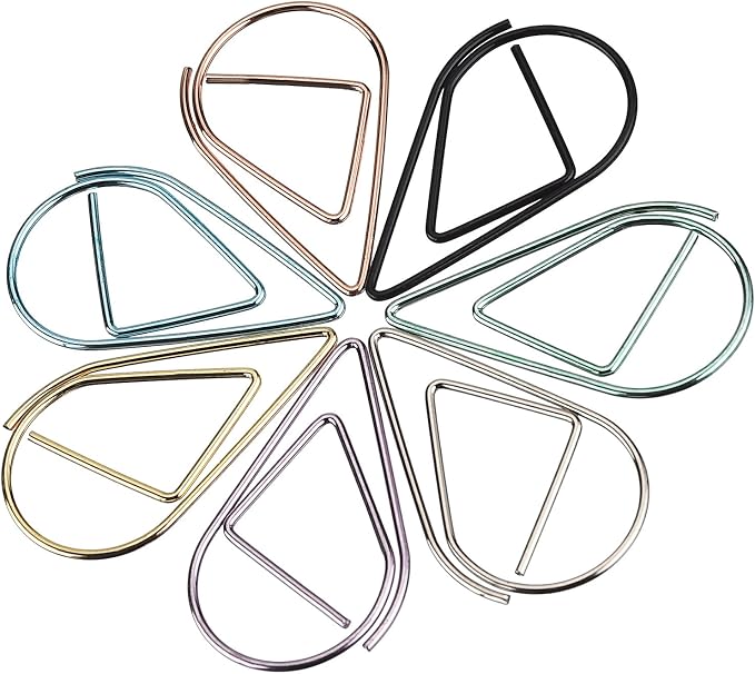 Frienda 105 Pieces Multicolor Paperclips Metal Paper Clips Drop-Shaped Clips - Image 3