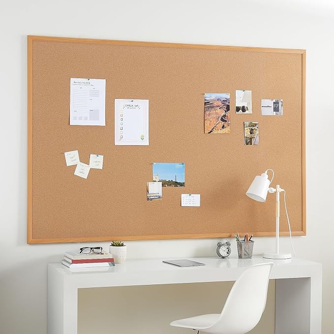 Staples Cork Bulletin Board, Aluminum Frame - Image 5