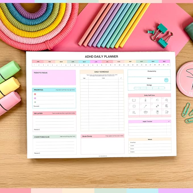 ADHD Daily Planner Notepad for Neurodivergent Adults - Image 8