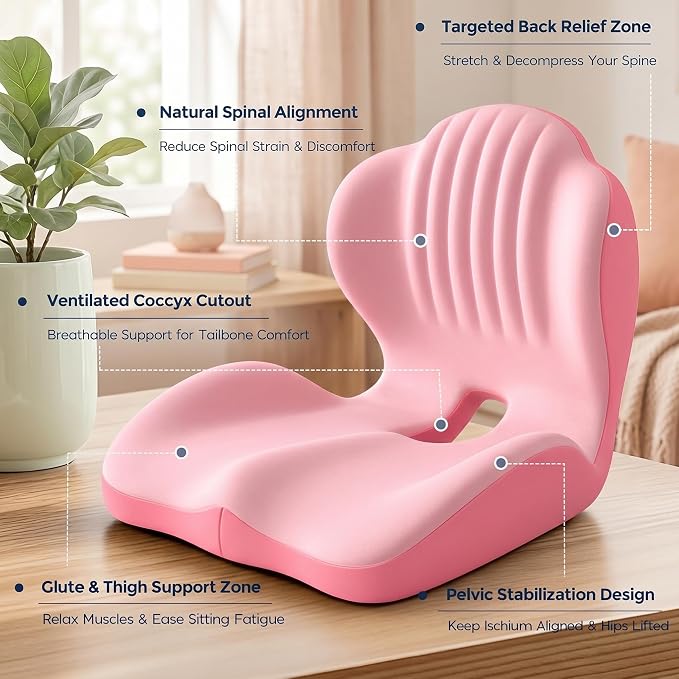 Ergonomic Lumbar & Seat Support Cushion, 2-in-1 Memory Foam Cushion - Image 4