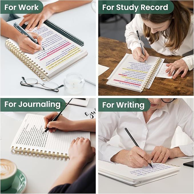 Lined Spiral Notebook Journal for Work, 300 Pages Thick B5 (7.1"x10") College Ruled Journal for Women & Writing, Hardcover Notebook for Note Taking, Perfect for Office Home School, Butterfly-DeskLoop Office