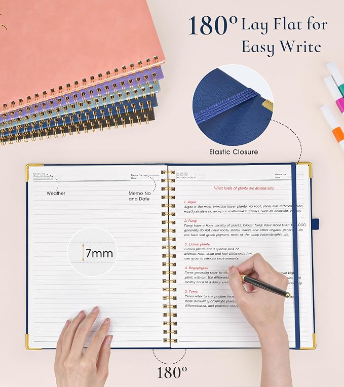 Hardcover Spiral Notebook Journal 8.5” x 11”, A4 Large Leather Notebooks - Image 4
