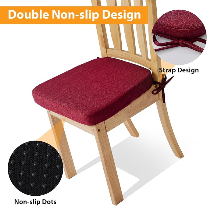Ruqmuis Chair Cushions for Dining Chairs, D-Shaped Chair Pads - Image 3