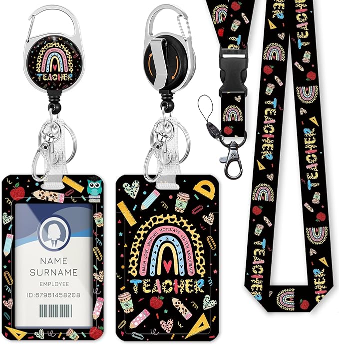 Immaturus Teacher Lanyards for ID Badges, ID Badge Holder Retractable Lanyard by IMMATURUS