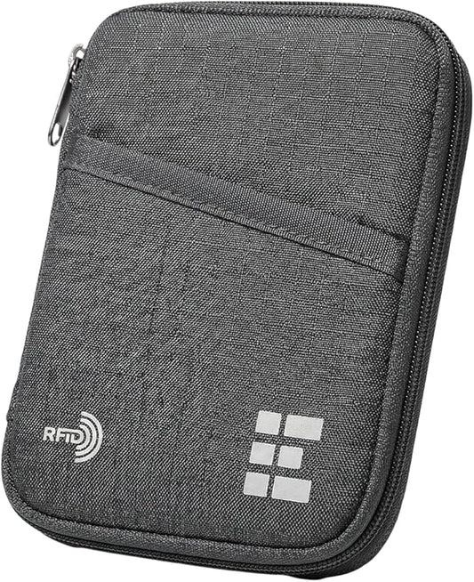 Zero Grid RFID Passport Holder & Travel Wallet, Zippered Wallet by ZeroGrid