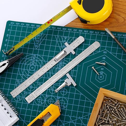 6 Inch 15 cm Pocket Ruler Flexible Precision Stainless Steel Ruler with Detachable Clips Stainless Steel Pocket Clip Scale Gauge Metric British System(10 Pieces)