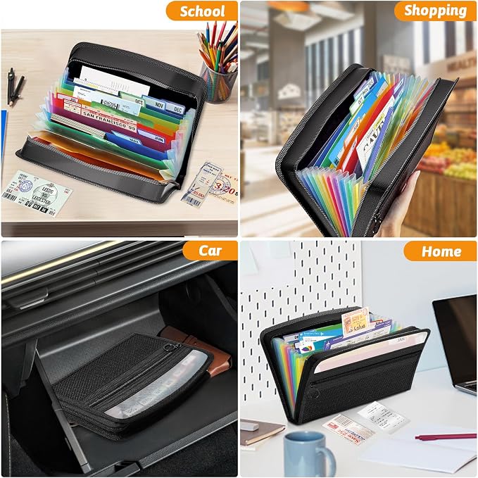 Ansook Coupon Receipt Organizer Holder, 13 Pockets Small Accordian File - Image 6