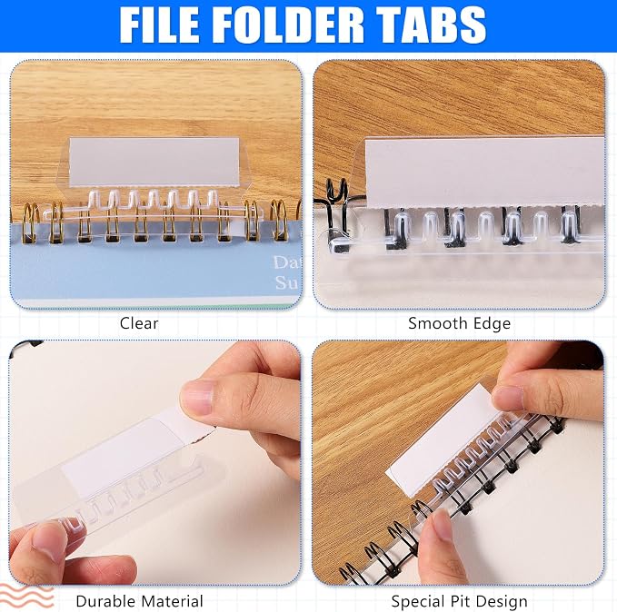 80 Pcs File Folder Tabs and 80 Pcs 2 Inch Hanging File Inserts Labels, Plastic - Image 4