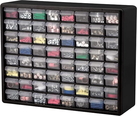 Akro-Mils 64-Drawer Plastic Storage Cabinet, 20-Inch W x 6-Inch D x 16-Inch H | - Image 10