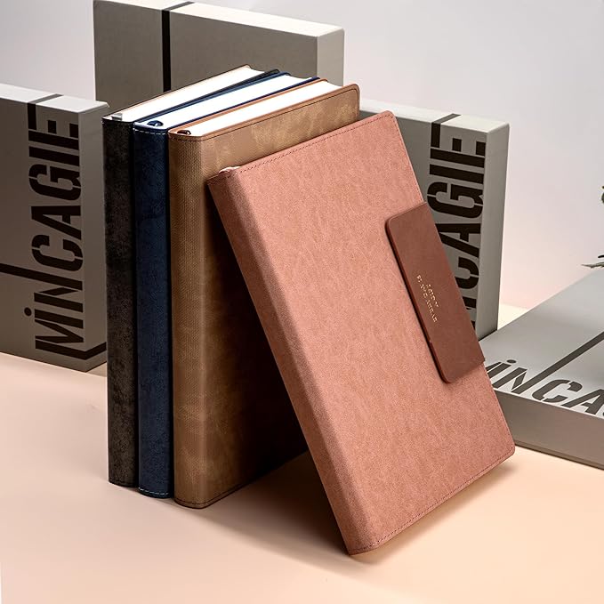 Leather Journal for Men 320 Pages B5 Large Journaling Notebooks with 100 GSM Thick Paper Journals for Writing Notebook for Men & Women with Buckle Closure Work Diary, 7.28" x 10.23", Pink-DeskLoop Office