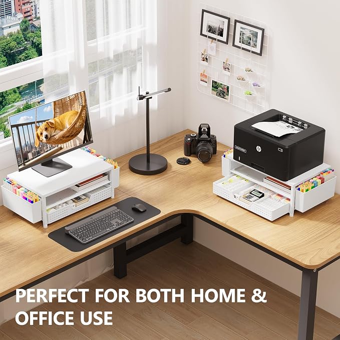 OPNICE Desk Organizers and Accessories, 2-Tier Computer Monitor Stand Riser - Image 3