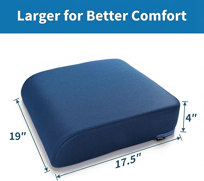 YOUFI Extra Thick Large Seat Cushion -19 X 17.5 X 4 Inch Gel Memory Foam Cushion - Image 2