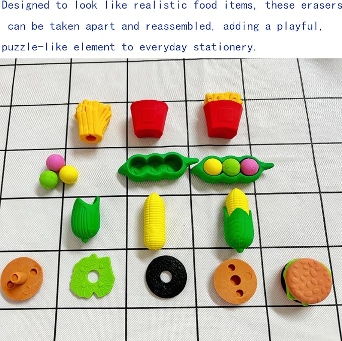 46PCS Cute Erasers for Kids Bulk, 3D Fun Erasers for Classroom Back to School - Image 3