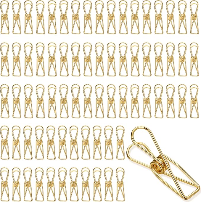 100 Pcs Paper Clips Metal Wire Hollow Out Clothespins Multi Purpose Utility by Sabary