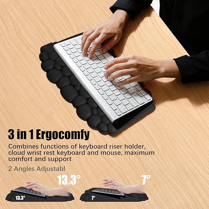 Ergonomic Wrist Rest for Keyboard, Soft Memory Foam Cloud Keyboard Stand Pad - Image 3