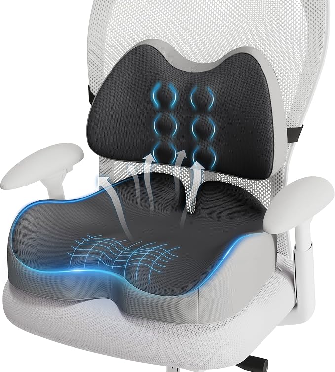 Benazcap Large Memory Foam Seat Cushion Lumbar Support Pillow by Benazcap