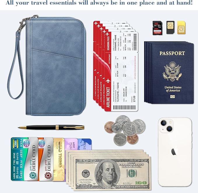 Fintie Family Passport Holder Wallet, RFID Blocking Travel Document Organizer - Image 3
